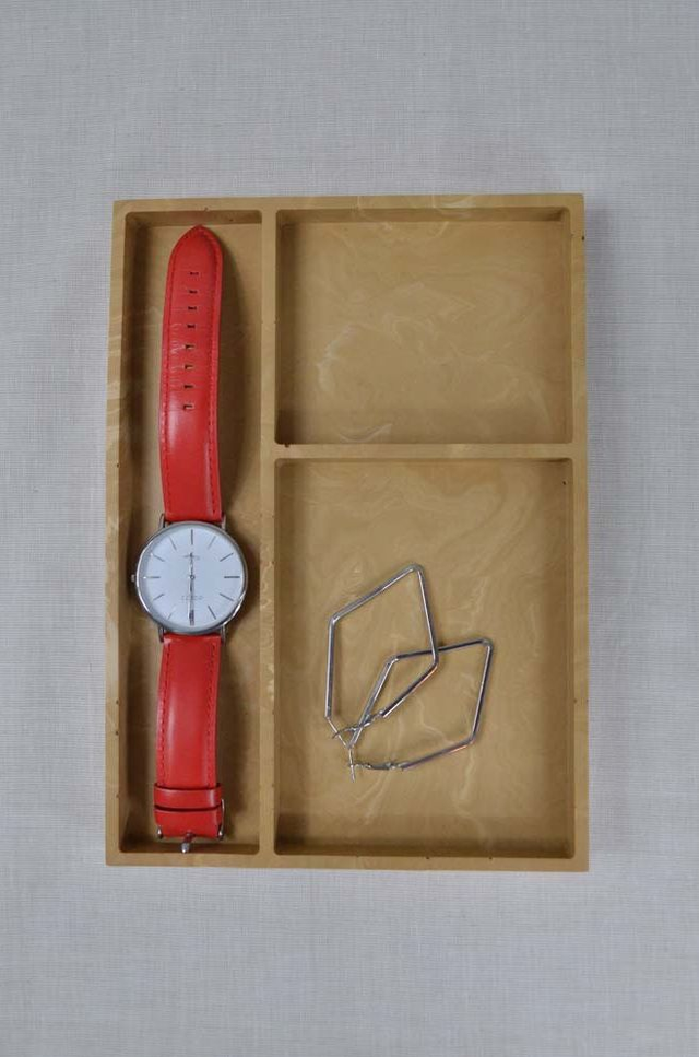 Plateaux bijoux : Beige marbré f.