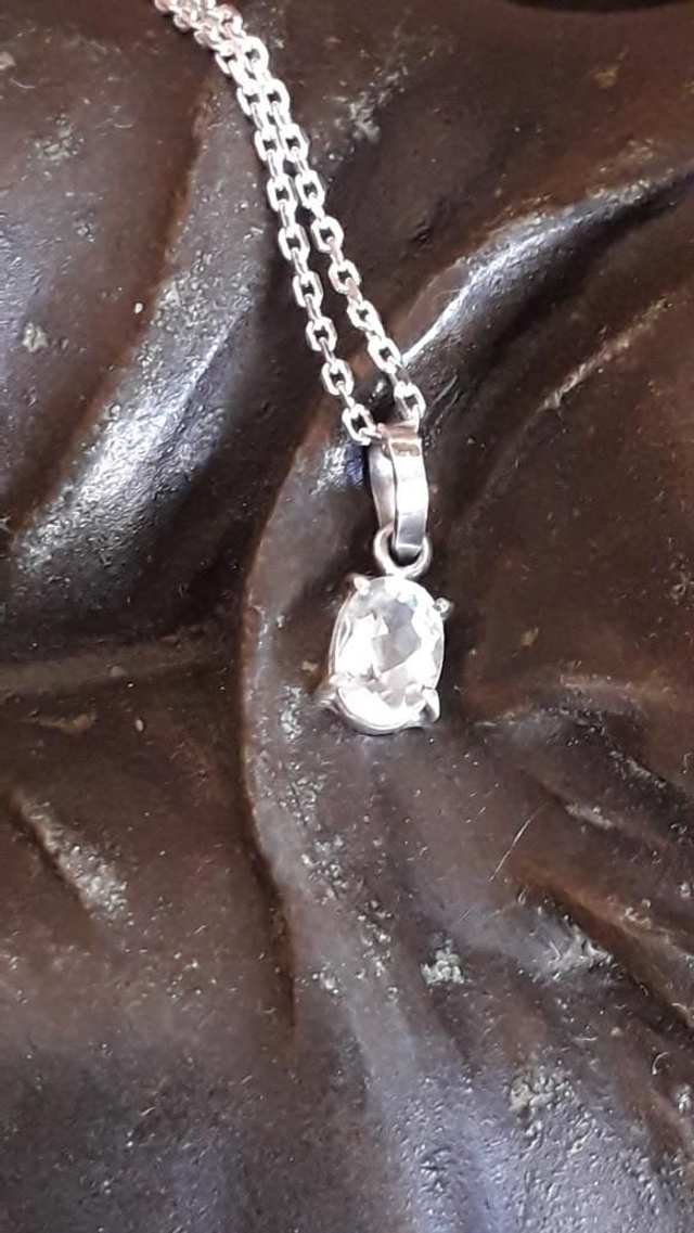 Pendentif aigue marine, argent 925.