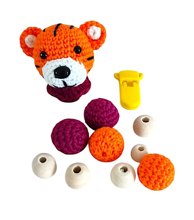 Attache-sucette tigre à personnaliser