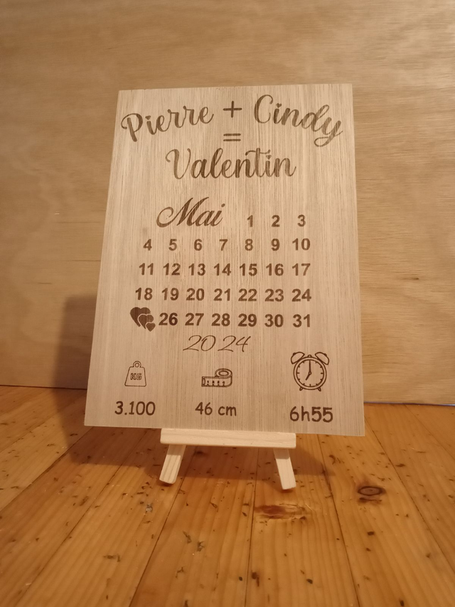 Calendier souvenir laser