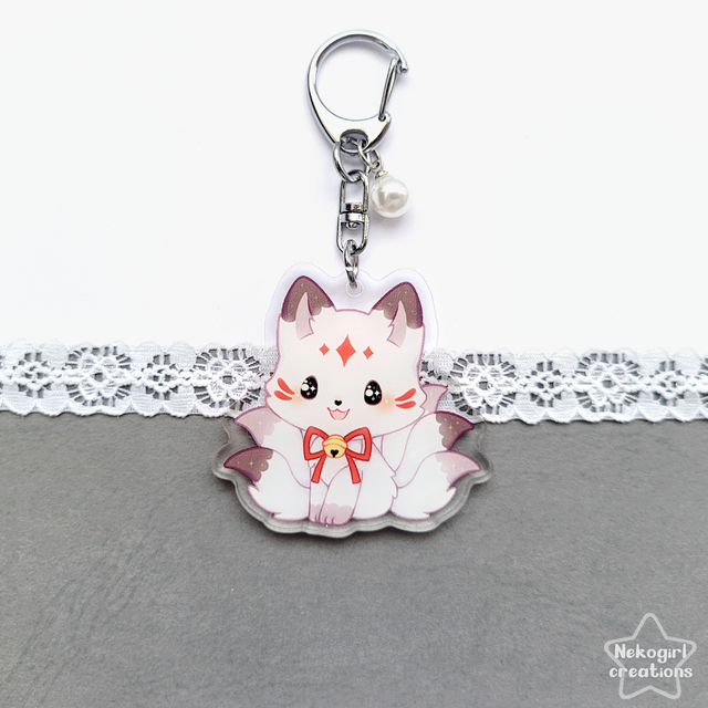 Porte-clé en acrylique - Kitsune