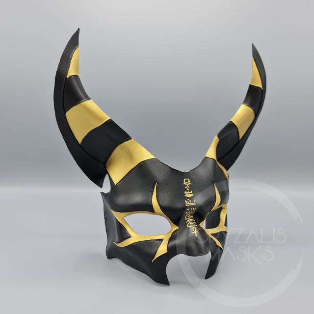 Anubis mask with Gold hieroglyphs 
