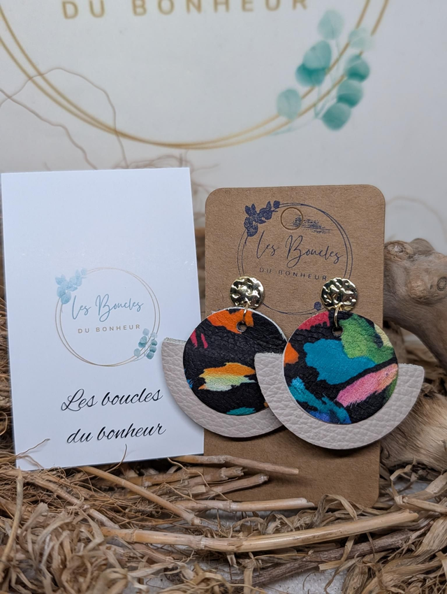 Boucles d'oreilles Dona multicolore beige do113