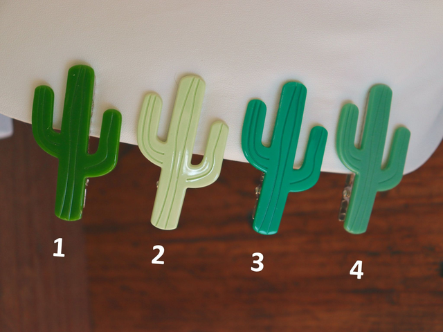 Barrette • cactus vert clair