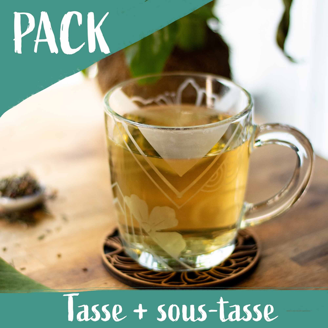 Pack - tasse motif géométrique + sous tasse