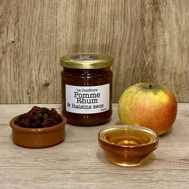 Confiture Pomme Rhum Raisins secs - 220g 