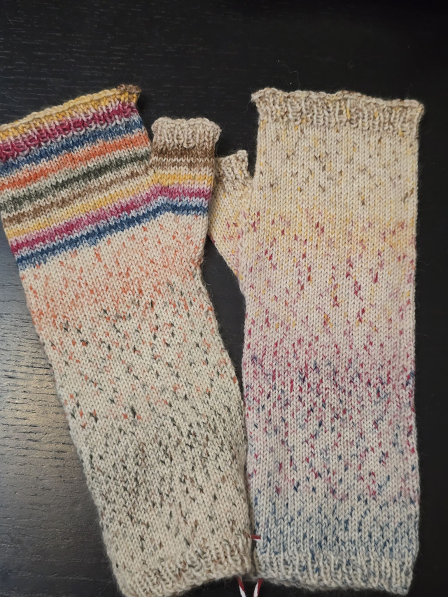 Mitaines tweedy asymétriques longues