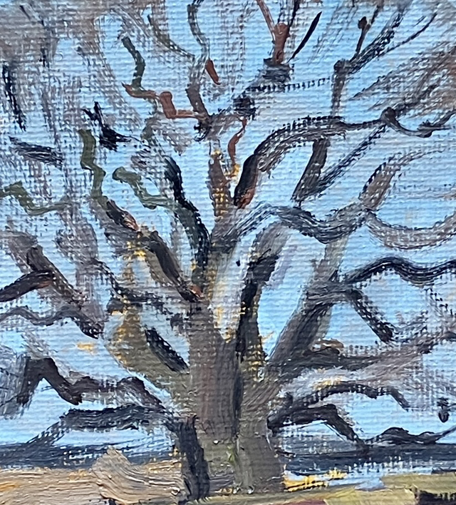 Ragworts on the Huggate Road 12x10 inch oil on canvas board.