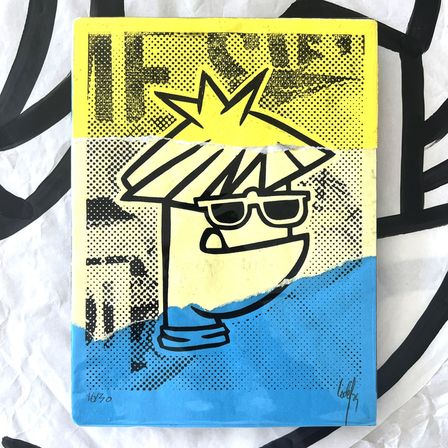 Xylo ANDY Jaune/blanc/bleu 18x24 cm sans cadre