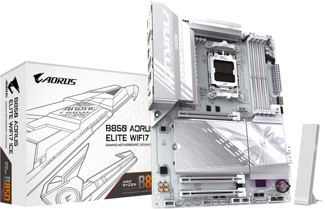 02.2.0104 – Scheda Madre Gigabyte B850 AORUS ELITE WIFI7 ICE – ATX mid‑range bianca con WiFi 7 per Ryzen 7000/8000/9000
