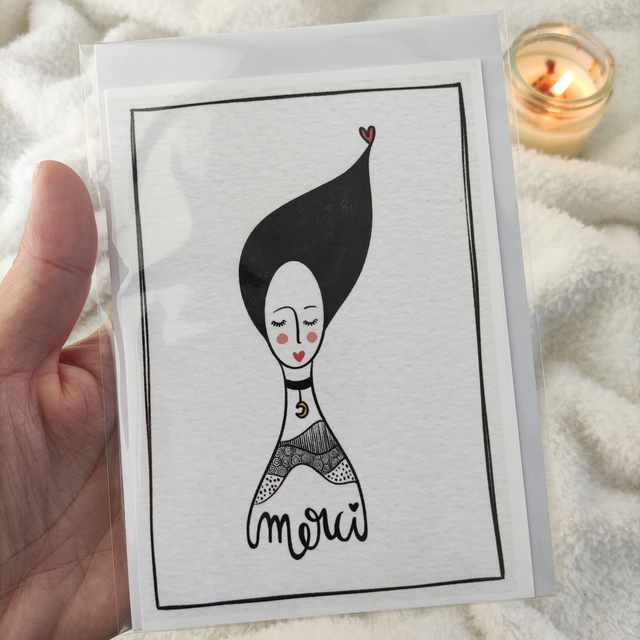 Merci - Carte double avec enveloppe