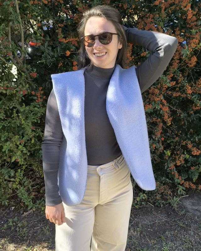 Gilet de berger bleu 