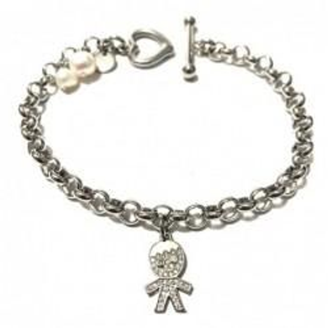 Bracciale donna in acciaio con ciondolo bimbo