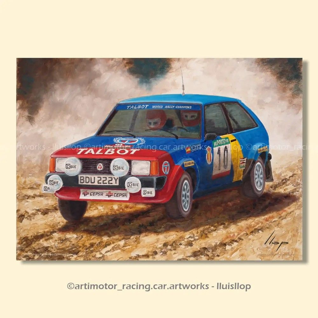 Artimotor póster Antonio Zanini A3 42x30 1983 Talbot Sumbeam Lotus