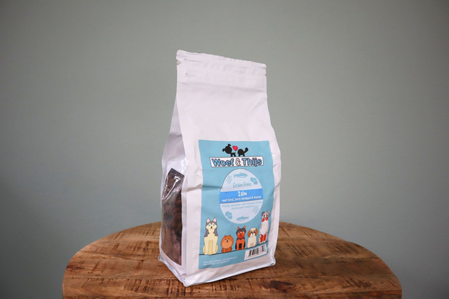 Zalm &amp; Forel met Zoete Aardappel en asperge, XL brok 2kg en 12kg