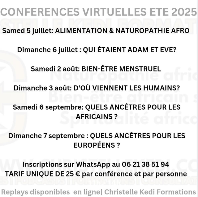 REPLAY DES CONFÉRENCES VIRTUELLES MENSUELLE 