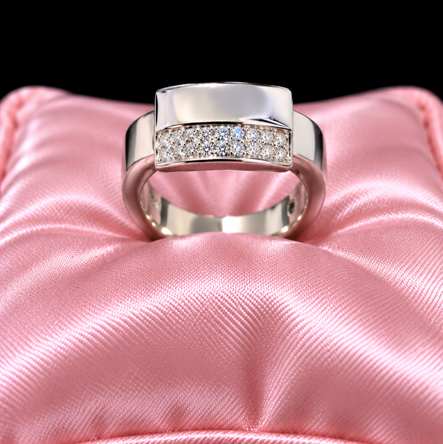Platinum &amp; Diamond Band Ring