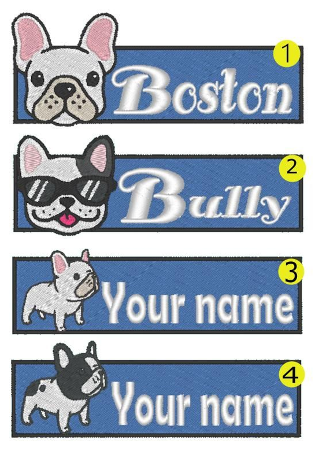 Bouledogue anglais, Français patch nominatif harnais animaux