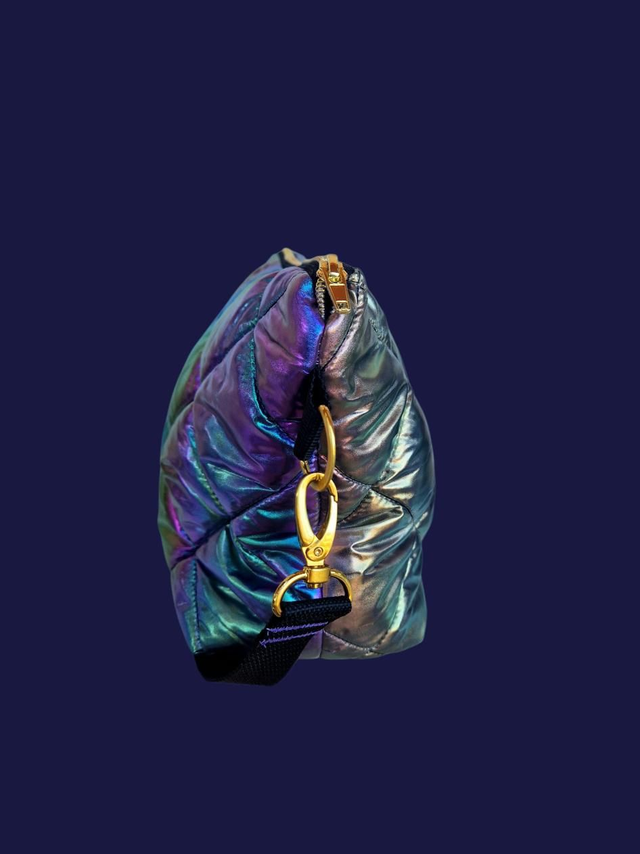 Large Crossbody Hip Bag Metallic