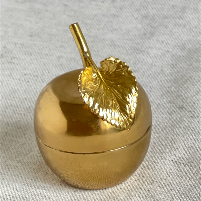 Pillendose gold Apfel Deckeldose 