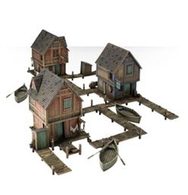 The Hobbit Strategy Battle Game: Lake-town House [3 Pack Bundle]