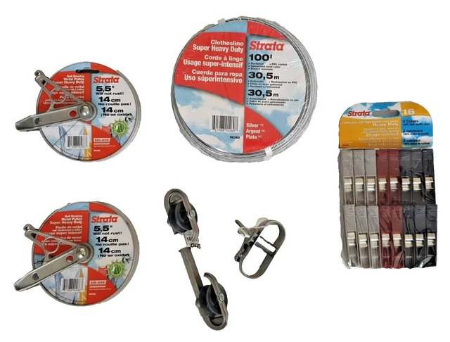 Super Heavy Duty 14cm Pulley Washing Line Kit