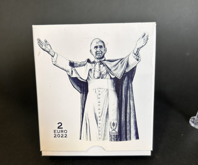2€. Conmemorativa Proof. 125º Anniversario Della Nascita di Papa Paolo VI