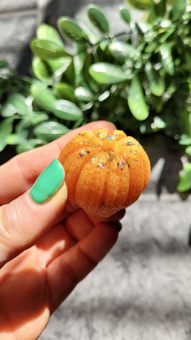 Light Orange Glitter Pumpkin - Small