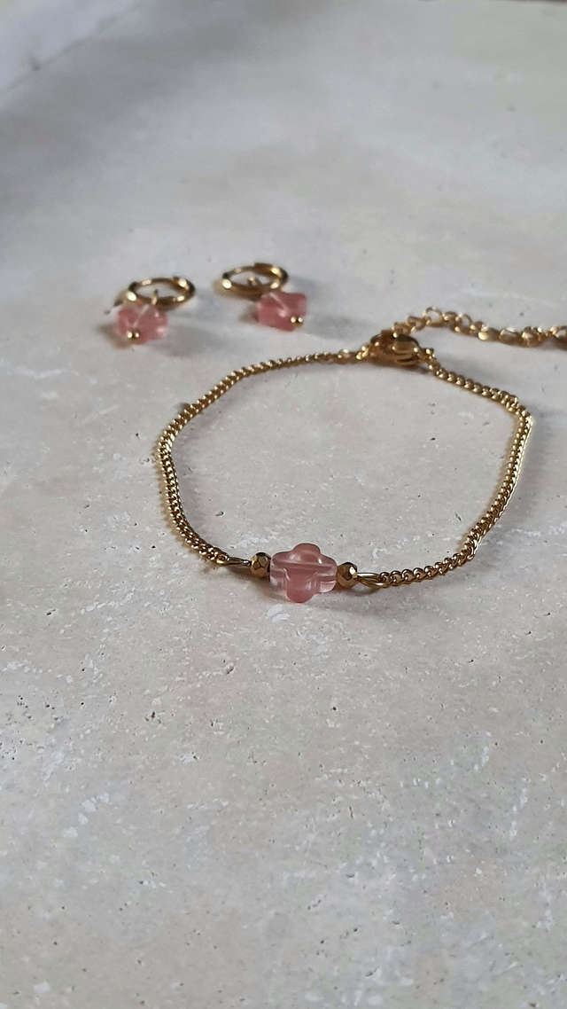 Composition Quartz rose - Trèfle 