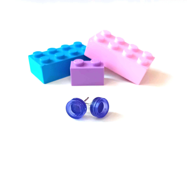 Puces "Les P'tits Lego" -  Violet - Pièces Artisanales