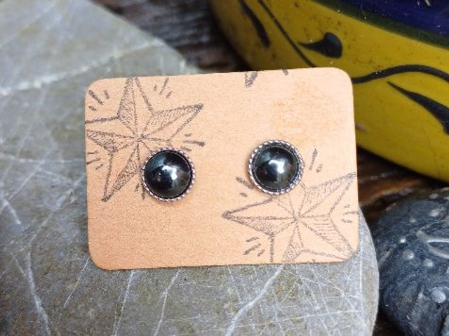 Hand Made Hematite Stud Earrings