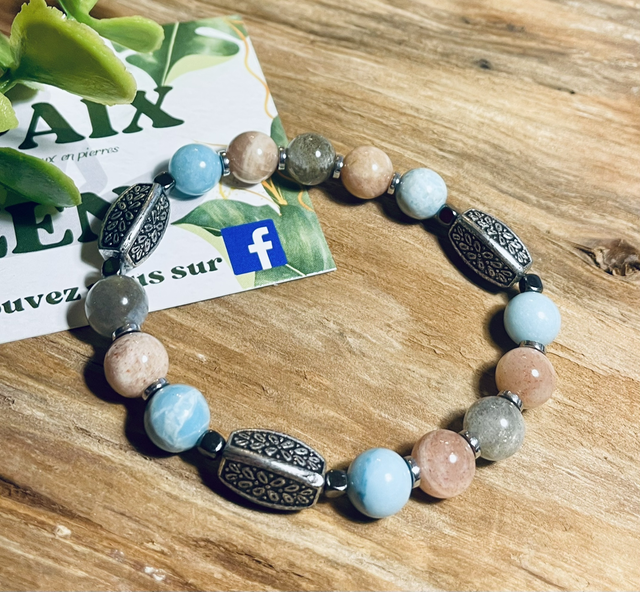 BURN-OUT Pierre de Lune-Larimar-Labradorite