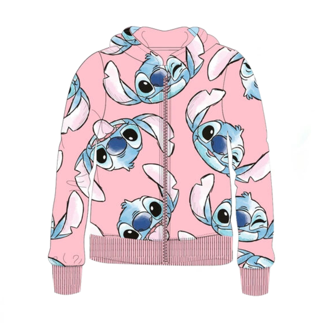 STITCH ZIP UP HOODIE PINK