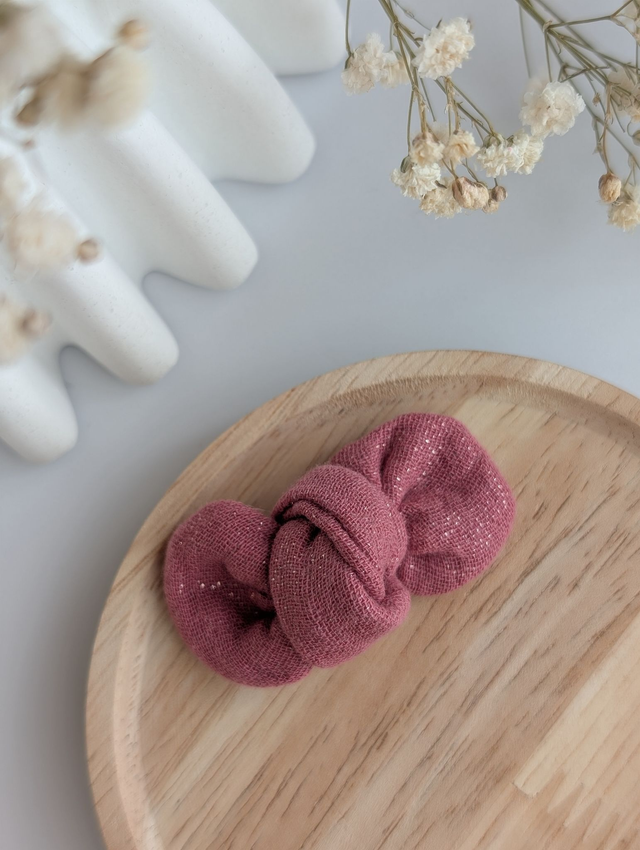 Barrette noeud Romie scintillant