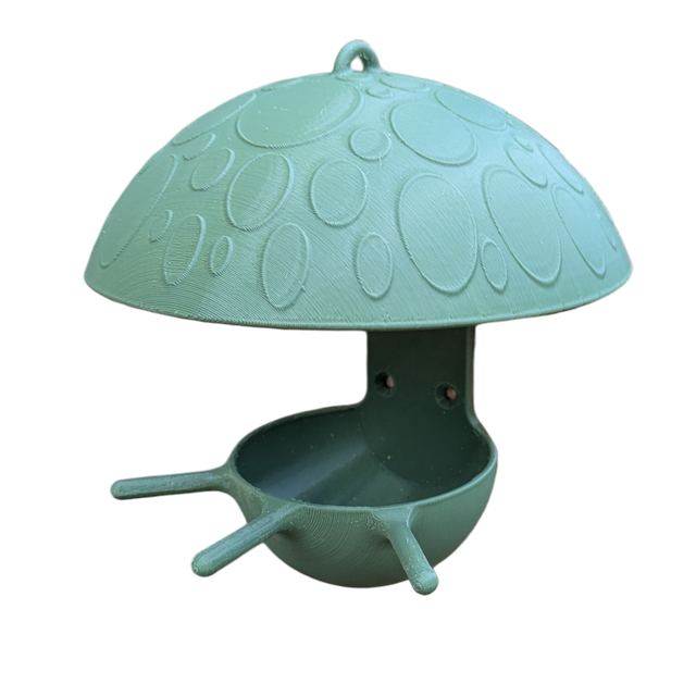 Mangeoire à oiseaux de la nature à suspendre ou murale en forme de champignon