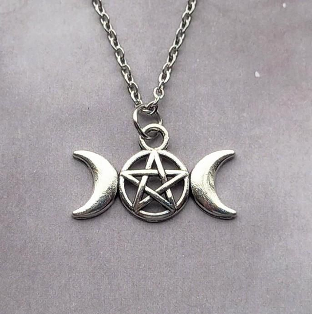 Triple Moon Pentagram Necklace - Small 
