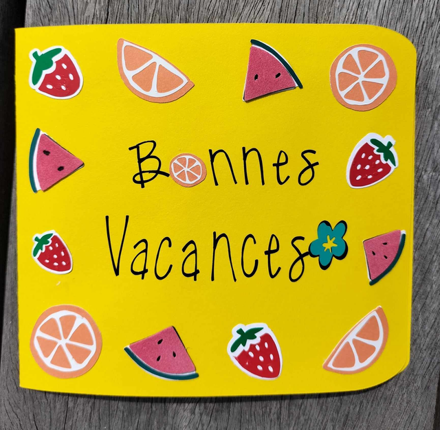 Carte artisanale "Fruity Summer" – Fruits et message personnalisé