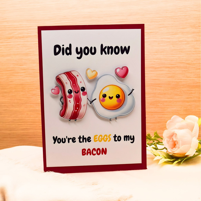 Eggs ’n’ Bacon Card | Playful Valentine’s, Anniversary or Just Because Card