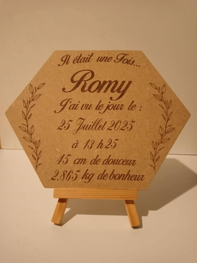 Pancarte naissance octogonal