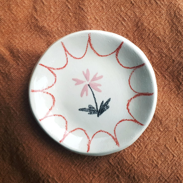 Petite coupelle fleurie / mauve