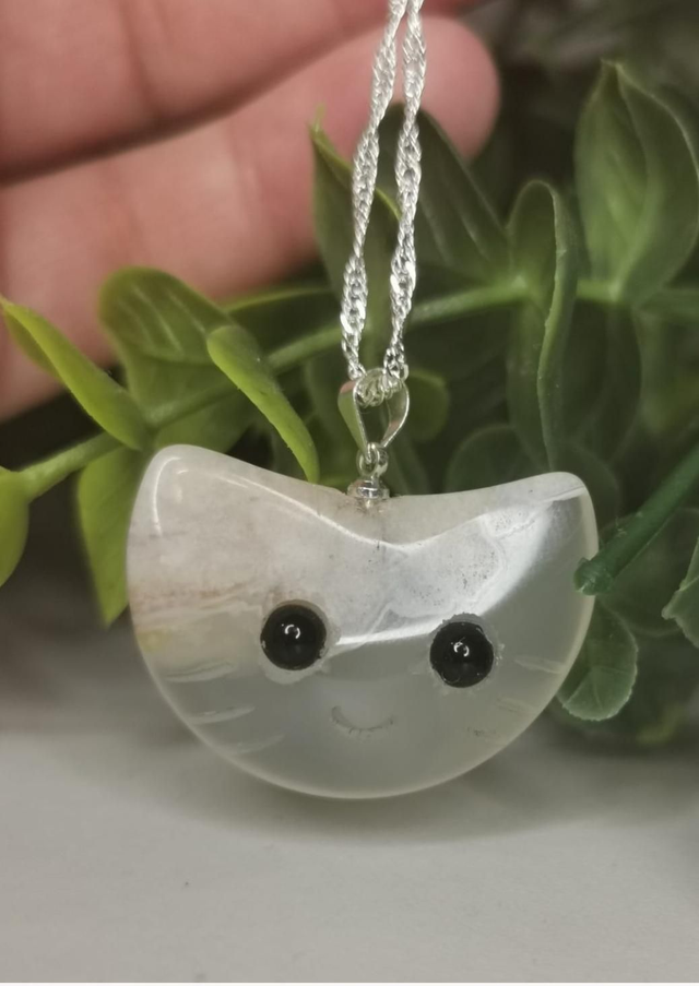 Bloom. Flower Agate Crystal Critter Necklace