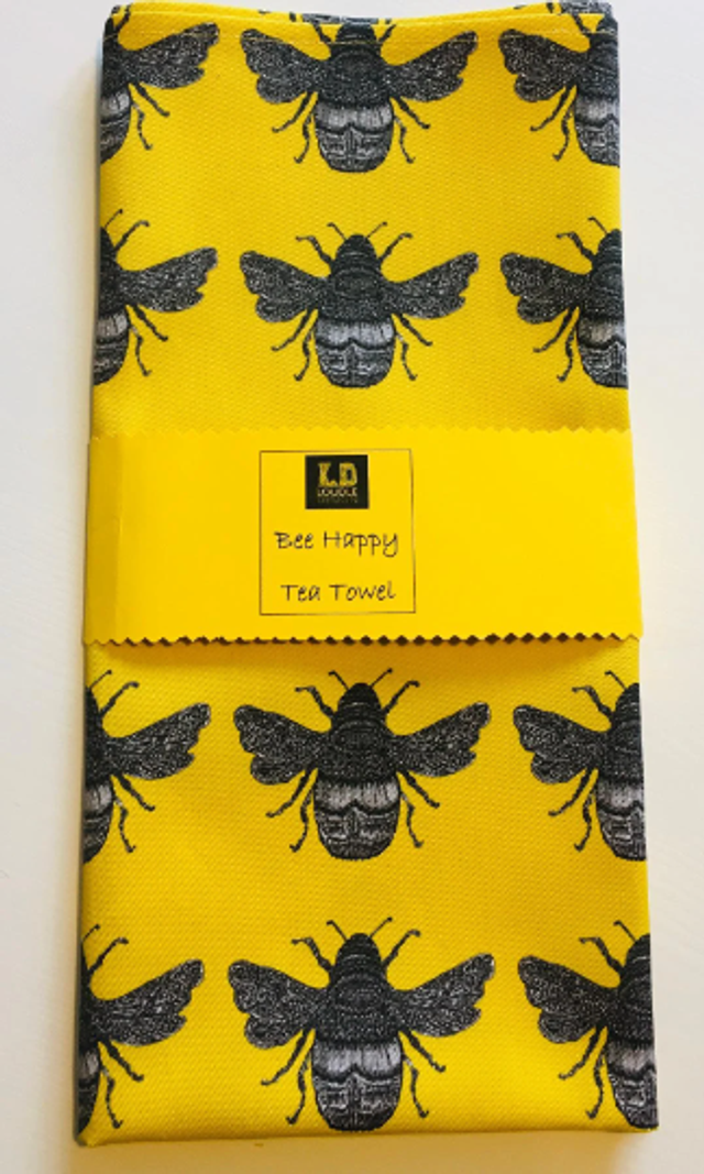 Bee Happy Cotton Tea Towel