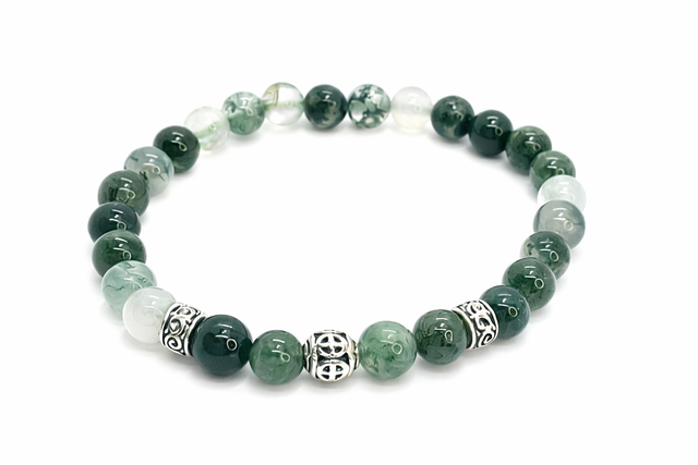 Bracelet « Luz » agate mousse 6 mm