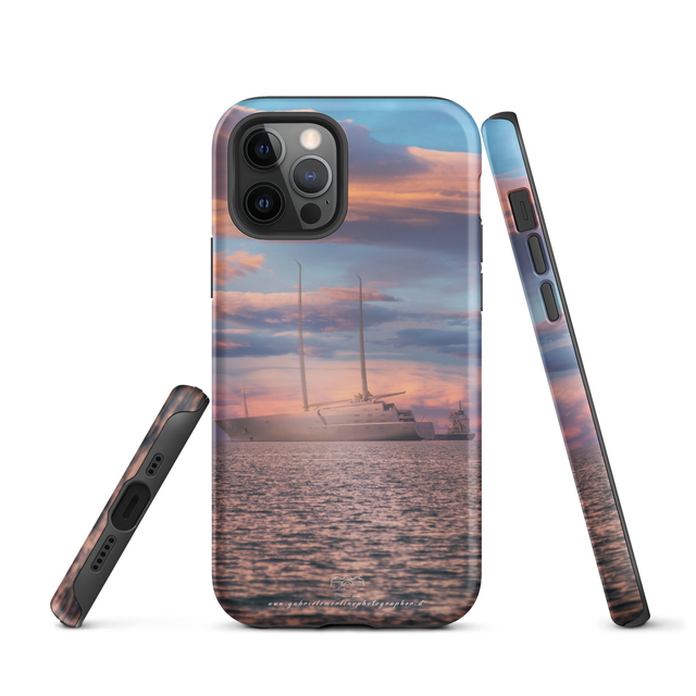 Cover iPhone rigida landscape boat sunset 