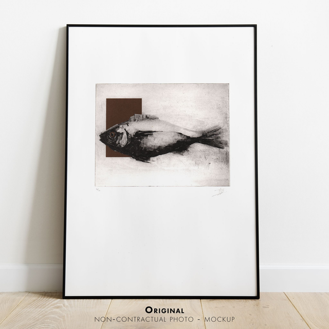 Fine art etching / Not framed / The Golden fish