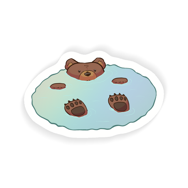 Swimming Bear vinyl sticker