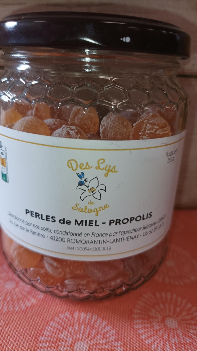 Bonbon perle miel propolis
