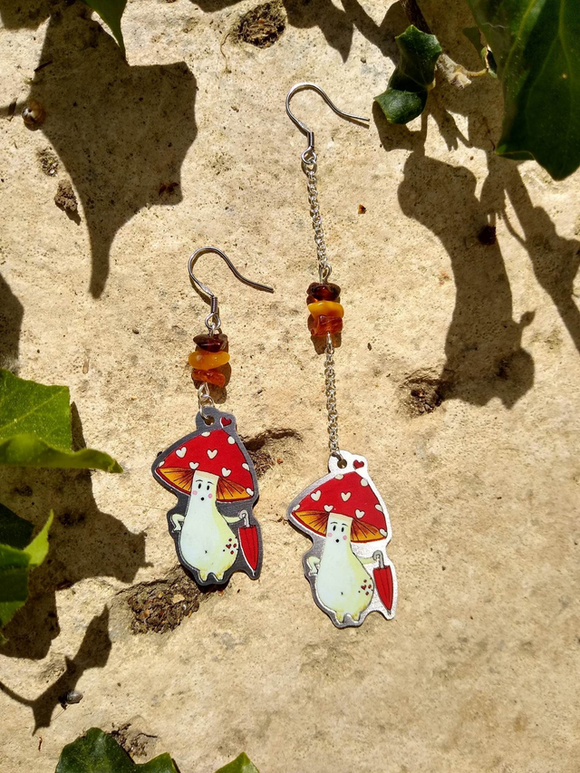 Boucles d'oreille Champi-mignon