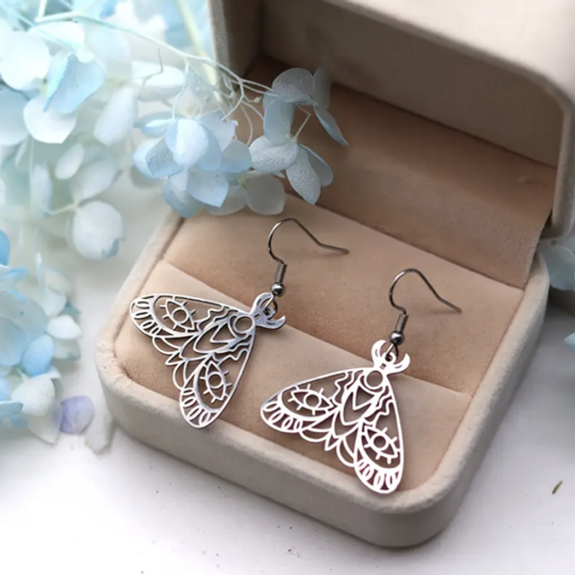 Cut out moth earrings