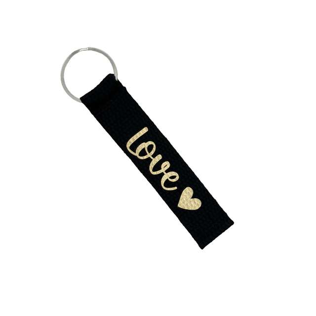 Porte Clé Noir et Doré Love